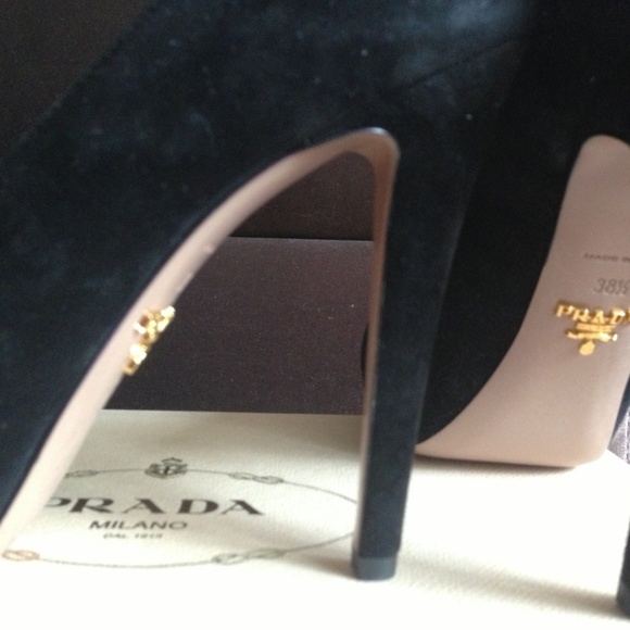 Prada Suede Open Toe Platform Pumps - Picture 3 of 4